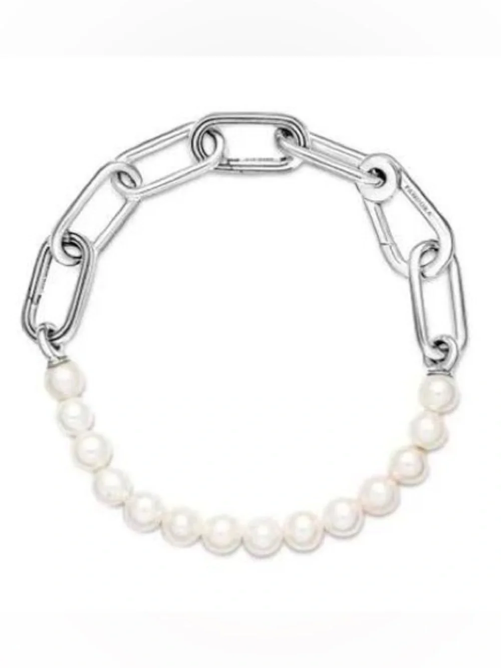Authentic Pandora ME Freshwater Pearl Charm Bracelet Size 7.9”